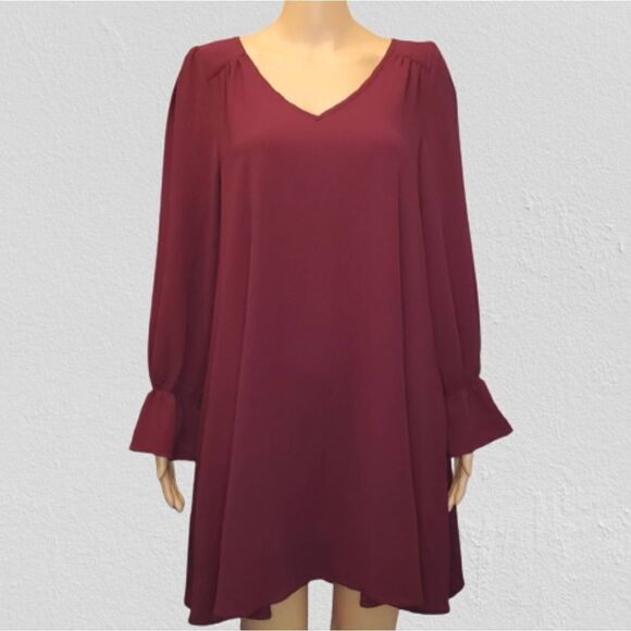 Jodifl Burgundy Fall Burgundy Dress Boutique Size Small New - Picture 1 of 10